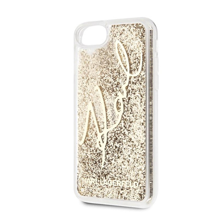 Karl Lagerfeld Signature Glitter Case - pouzdro pro iPhone SE 2020 / 8 / 7 (zlaté)