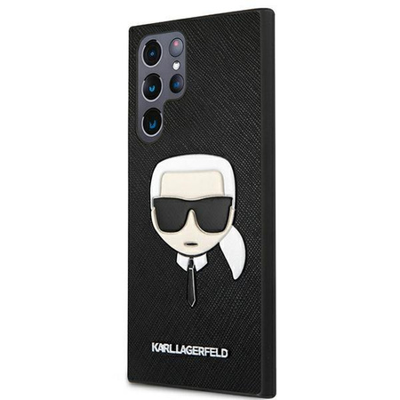 Karl Lagerfeld Saffiano Ikonik Karl`s Head - Samsung Galaxy S22 Ultra tok (fekete)