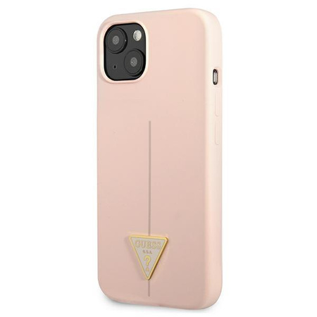 Guess Silicone Triangle Logo - Coque pour iPhone 13 mini (rose)