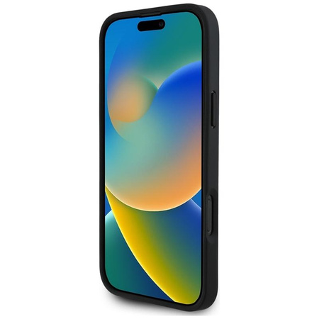 Guess szemcsés nyomtatott virágmintás MagSafe - tok iPhone 16 Pro Max készülékhez (fekete)