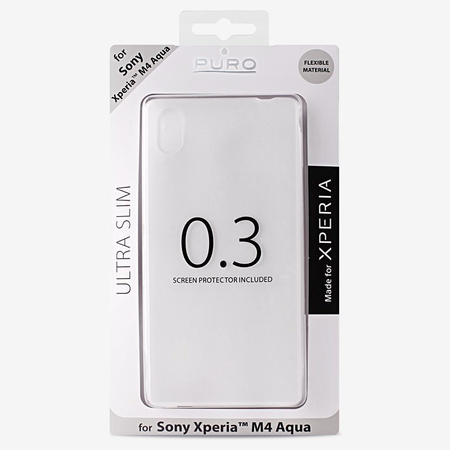 PURO Ultra Slim "0.3" Cover MFX - Xperia M4 AQUA case + screen film set (translucent)