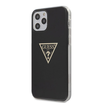 Guess Metallic Triange - Coque iPhone 12 / iPhone 12 Pro (noir)