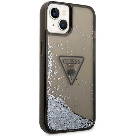 Guess Liquid Glitter Triangle Logo Case - iPhone 14 Case (black)