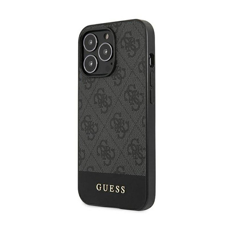 Collection 4G Bottom Stripe de Guess - Coque pour iPhone 13 Pro (gris)