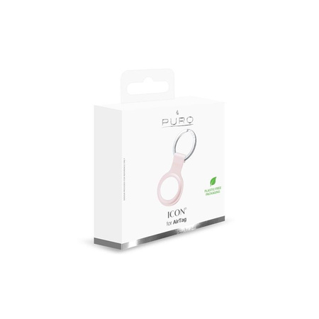 PURO ICON Case - Silikonový kroužek na klíče pro Apple AirTag (pískově růžový)