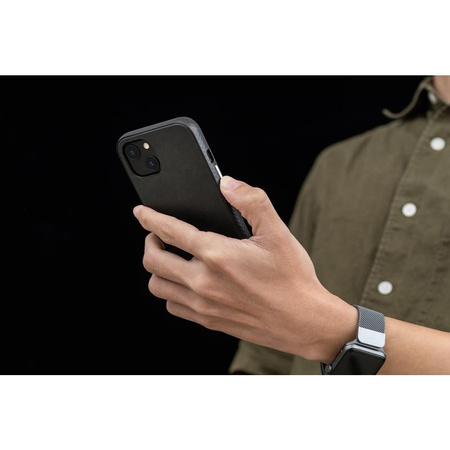 Moshi Overture - flipové pouzdro 3 v 1 pro iPhone 13 (antibakteriální NanoShield™) (Jet Black)