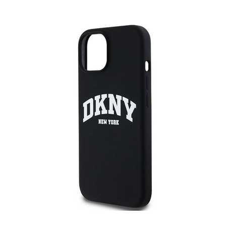 DKNY Liquid Silicone White Printed Logo MagSafe - pouzdro pro iPhone 11 (černé)