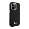 Pouzdro Guess Silicone Script Metal Logo & Frame - iPhone 15 Pro Max (černé)