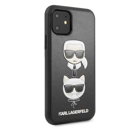 Karl Lagerfeld Embossed Case Karl & Choupette - pouzdro pro iPhone 11 (černé)