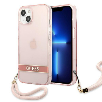 Guess Translucent Strap - iPhone 13 Case (pink)