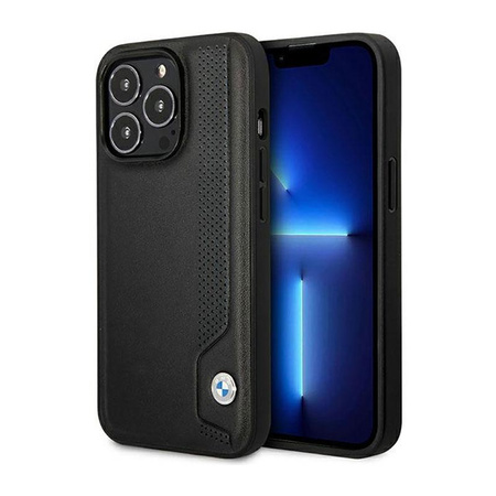 BMW Leather Blue Dots - iPhone 14 Pro Case (black)