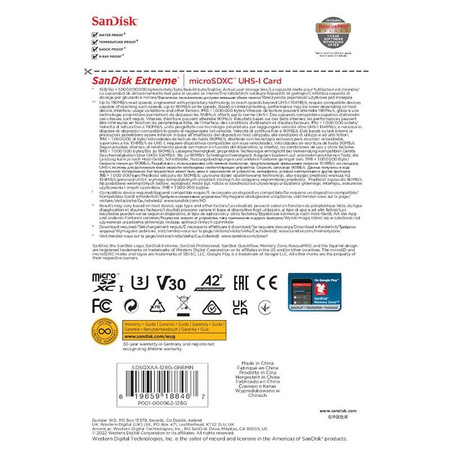 SanDisk Extreme microSDXC - 128 GB A2 V30 UHS-I U3 Speicherkarte 190/90 MB/s mit Adapter