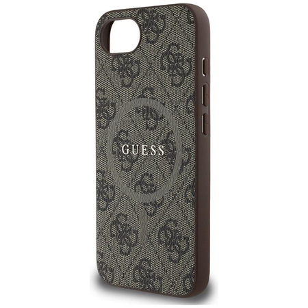 Guess 4G Ring Classic Logo MagSafe - tok iPhone 16e készülékhez (barna)