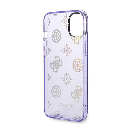 Guess Peony Glitter Case - Coque pour iPhone 14 Plus (Lilas)