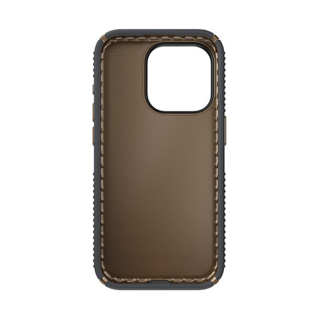 Speck Presidio2 Grip - Coque pour iPhone 15 Pro (Gris anthracite / Bronze froid / Blanc)