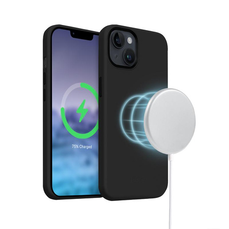 Crong Color Cover LUX Magnetic - iPhone 15 Plus MagSafe Hülle (Schwarz)