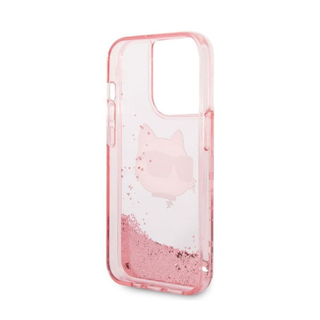 Karl Lagerfeld Liquid Glitter NFT Choupette Head - iPhone 14 Pro Case (pink)