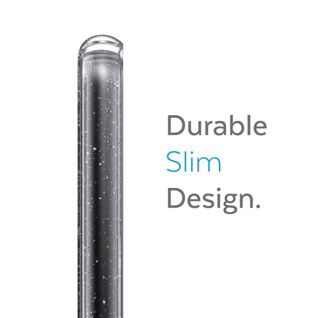 Speck Presidio Perfect-Clear with Glitter - Samsung Galaxy S22+ Case with MICROBAN Antimicrobial Coating (Clear/Platinum Glitter)