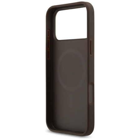 ETUI DO IPHONE 17 PRO MAX do MAGSAFE GUESS ORYGINALNE BRĄZOWE SKÓRZANE CASE