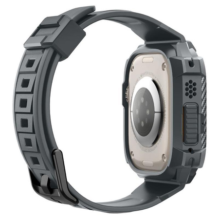 Spigen Rugged Armor Pro - Bracelet avec étui pour Apple Watch Ultra 49 mm (Gris foncé)