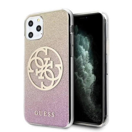 Pouzdro Guess Gradient Circle Glitter 4G - iPhone 11 Pro Max (zlaté/růžové)