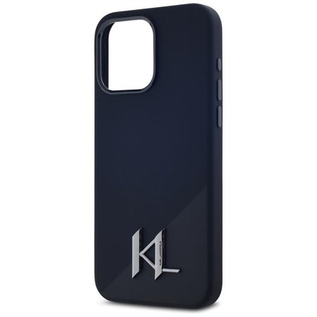 Karl Lagerfeld Silicone Shadow Metal Initial MagSafe - Hülle für iPhone 15 Pro Max (schwarz)