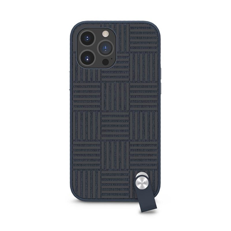 Moshi Altra - Pouzdro s odnímatelnou šňůrkou na iPhone 13 Pro Max (antibakteriální NanoShield™) (modré)