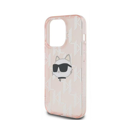 Karl Lagerfeld IML Choupette Head & Monogram - pouzdro pro iPhone 13 Pro Max (růžové)