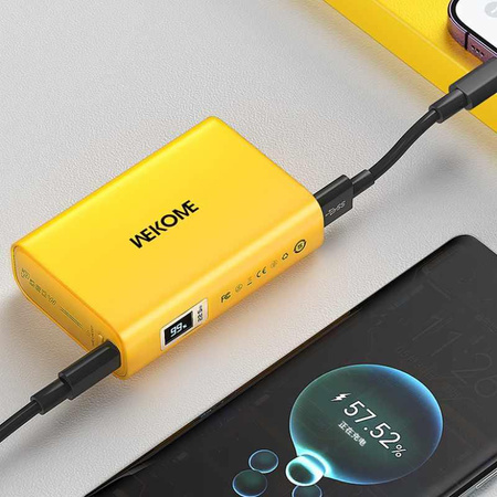 WEKOME WP-381 Tint Series - Power bank 10000 mAh Super Fast Charging USB-C PD 20W + USB-A QC3.0 22.5W (Żółty)