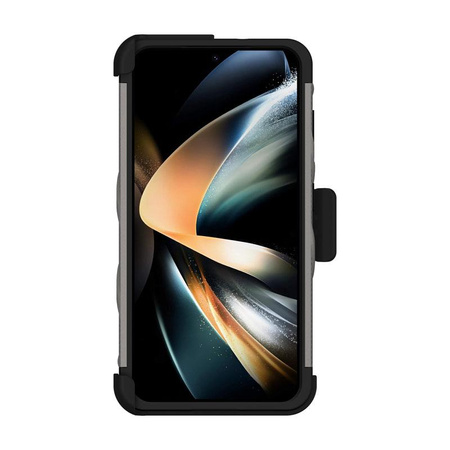 ZIZO BOLT sorozat - Samsung Galaxy S23 páncélozott tok 9H üveggel a képernyőhöz + tartó állvánnyal (szürke)