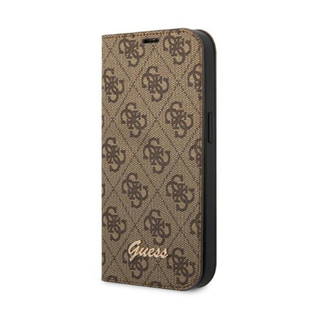 Guess 4G Metal Camera Outline Booktype Case - Coque pour iPhone 14 Plus (marron)