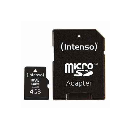 Intenso MicroSDHC - Paměťová karta 4 GB Class 10 12/20 MB/s s adaptérem