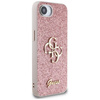 Guess Fixed Glitter Big 4G - Coque pour iPhone 16e (rose)