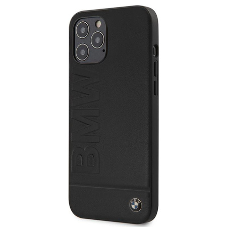 Étui en cuir Bmw Hot Stamp - iPhone 12 Pro Max (noir)