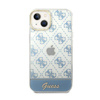 Guess 4G Stripe Script Logo Galvanisiertes Muster - iPhone 14 Hülle (blau)