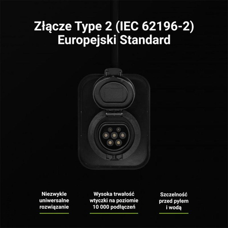 Green Cell - Wallbox GC EV PowerBox 22kW chargeur avec prise Type 2 pour la recharge des voitures électriques et hybrides rechargeables