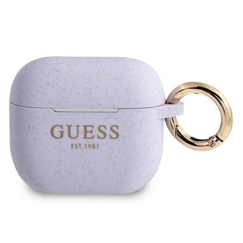Guess Silicone Glitter Case Est - Étui Airpods 3 (violet)
