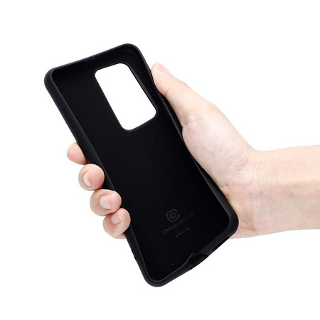 ETUI CZARNE SILIKONOWE DO HUAWEI P40 PRO, Crong Eleganckie, z Mikrofibrą