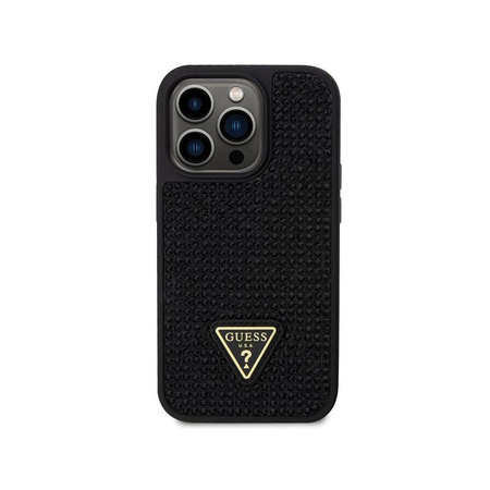 Guess Rhinestone Triangle - pouzdro pro iPhone 14 Pro (černé)