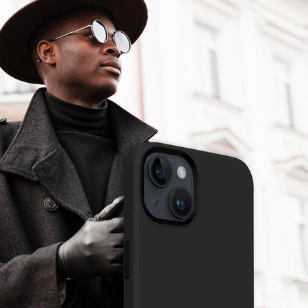 Crong Color Cover LUX Magnetic - iPhone 15 Plus MagSafe Hülle (Schwarz)