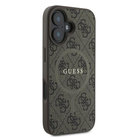 Guess 4G Ring Classic Logo MagSafe - Etui iPhone 16 Plus (brązowy)