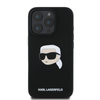 Karl Lagerfeld Silikonové pouzdro MagSafe s potiskem hlavy Karla - iPhone 16 Pro Max (černé)