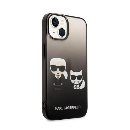 Karl Lagerfeld Gradient Ikonik Karl & Choupette - iPhone 14 Plus Tasche (schwarz)