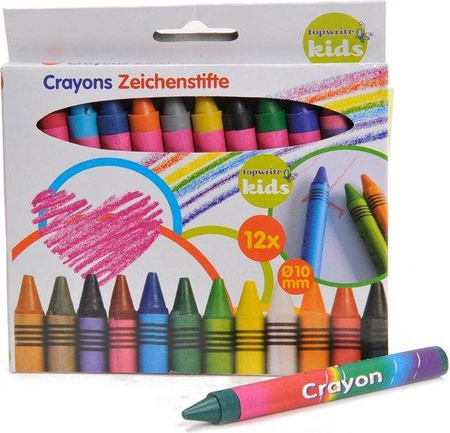 Topwrite - Crayons de couleur pour bougies, cire 12 couleurs