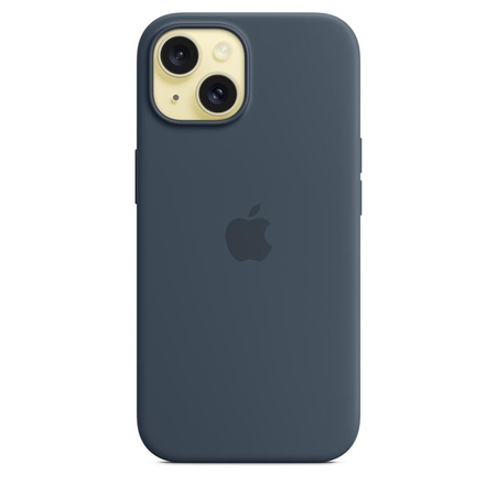 Apple Silikonhülle - Silikonhülle mit MagSafe für iPhone 15 (Storm Blue)
