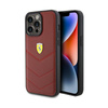 Logo Ferrari en métal matelassé - Coque iPhone 15 Pro Max (rouge)