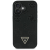 Guess Grained Hot Stamp Peony Triangle Logo MagSafe - Etui do iPhone 16 (czarny)
