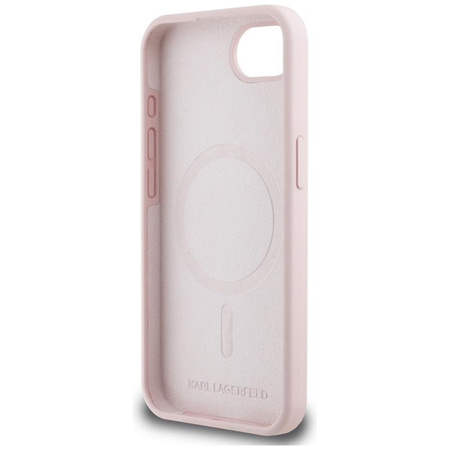 Karl Lagerfeld Silikon Karl & Choupette Heads MagSafe - Hülle für iPhone 16e (rosa)