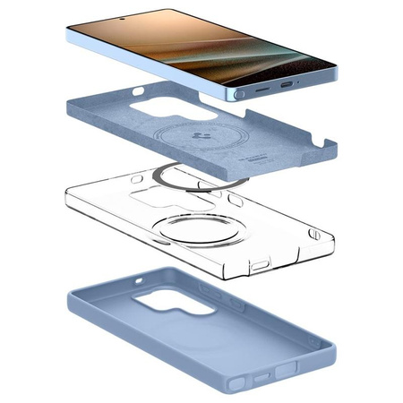 Spigen Silicone Fit MagSafe - étui pour Samsung Galaxy S25 Ultra (Bleu saphir)