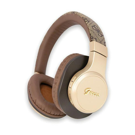 Guess 4G Script Metal Logo - Casque intra-auriculaire sans fil Bluetooth V5.3 (brun)